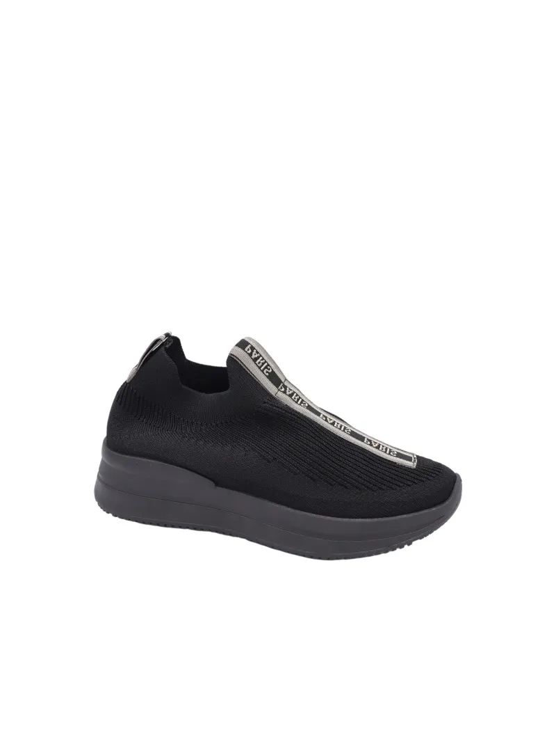 Atmungsaktiver Slip-On-Sneaker mit Paris-Schriftzug