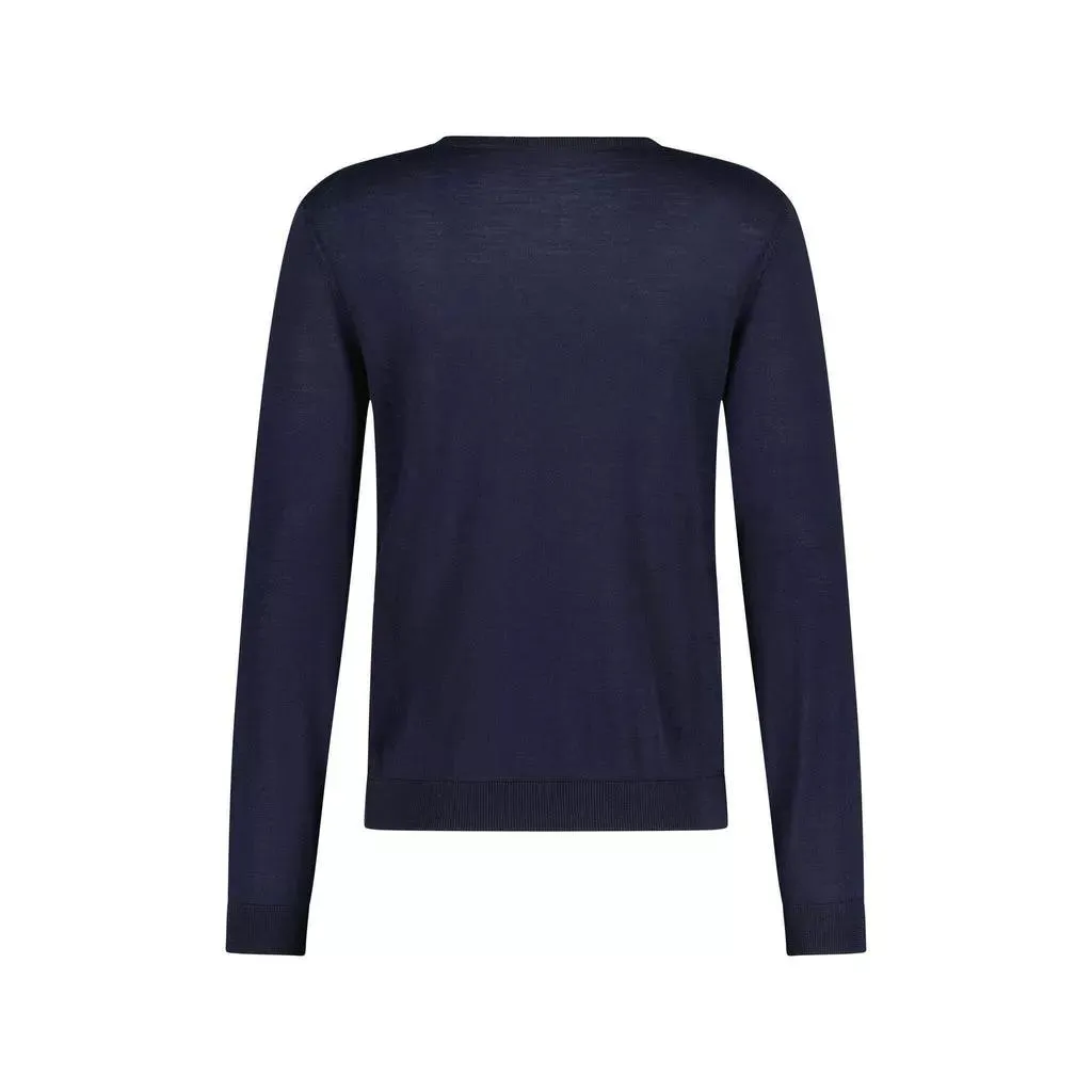   Boss  Slim-Fit Pullover aus Schurwolle Dunkelblau