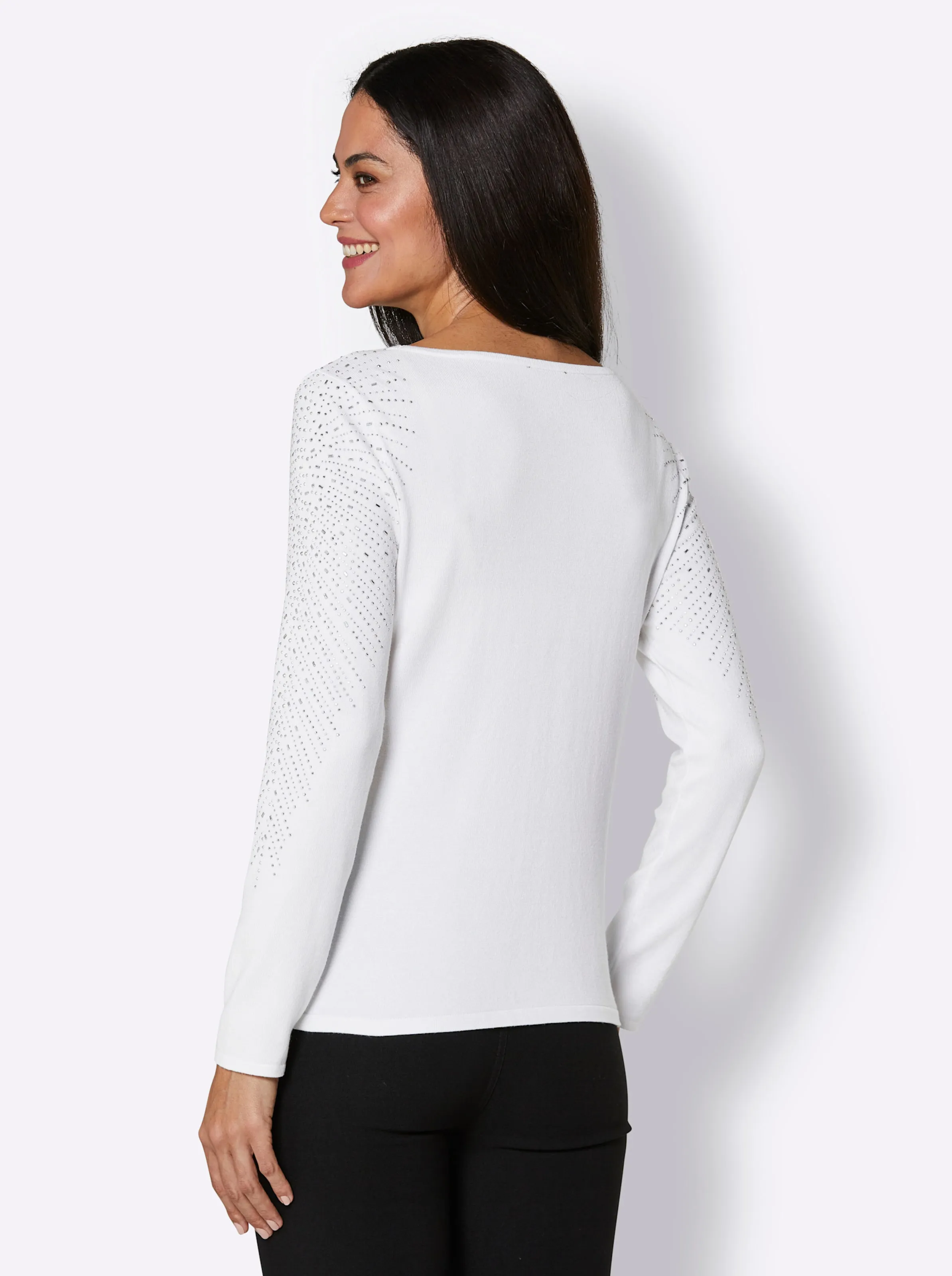 CREATION L PREMIUM Viskose-Lyocell-Pullover in weiß