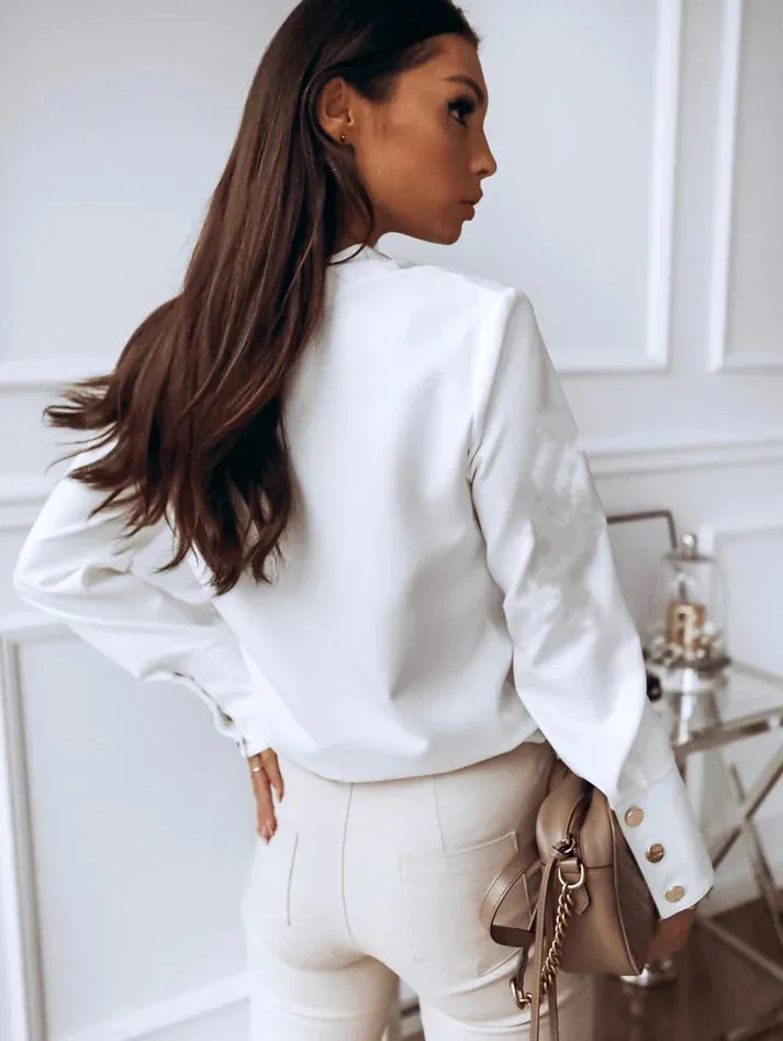Heidi-Mode | Lange Ärmel Knopf Bluse