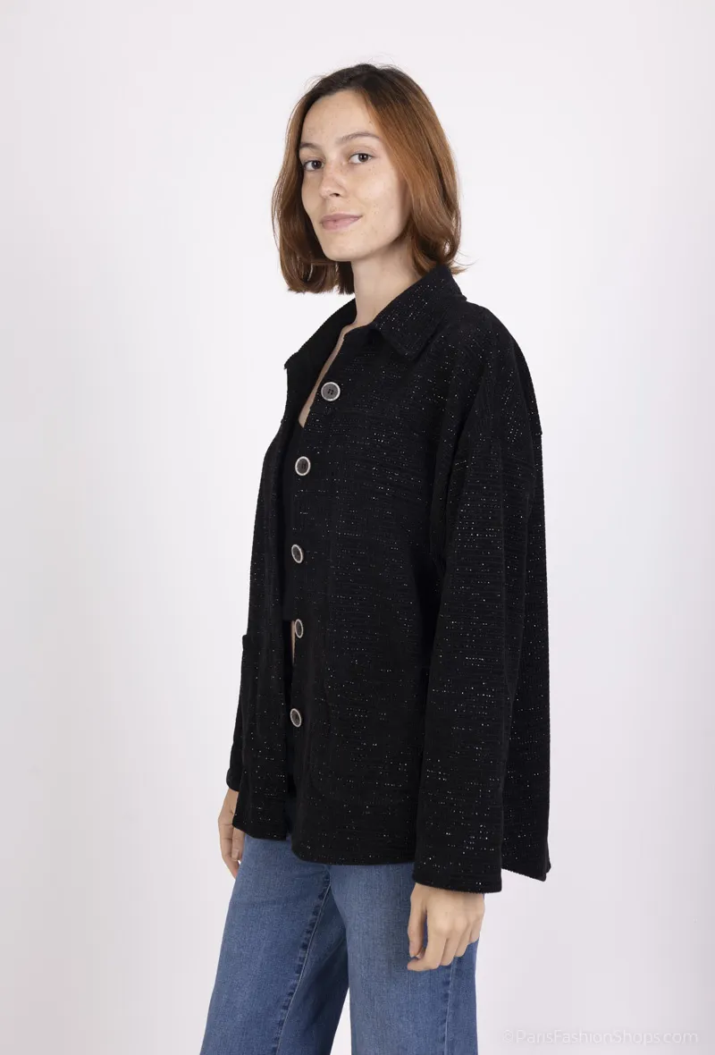 Jacke mit Paillettenprägung