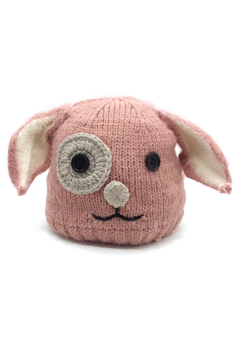 KID'S BEANIE WITH RABBIT FACE AND EARS