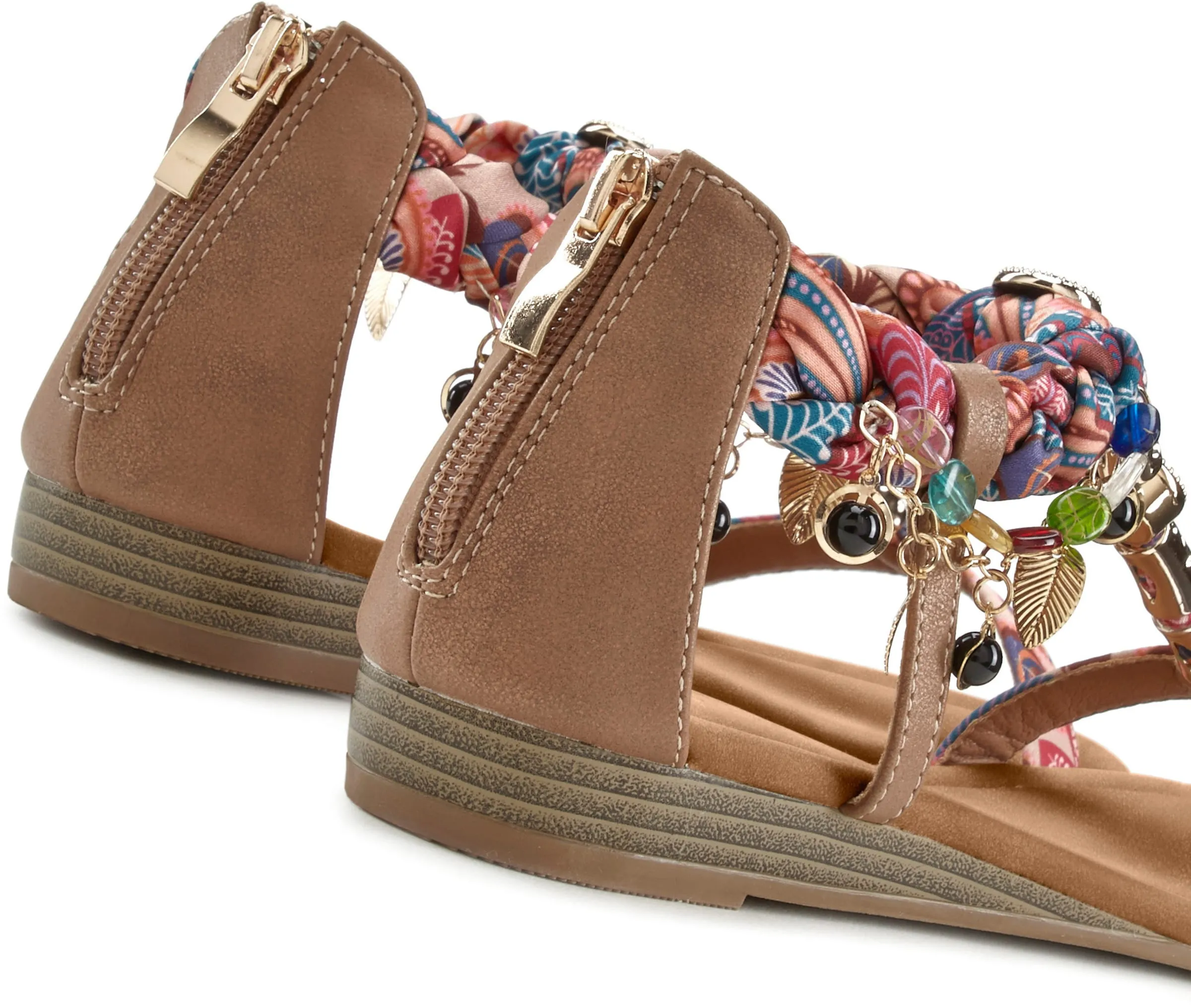 LASCANA Sandale in rosa/camelfarben