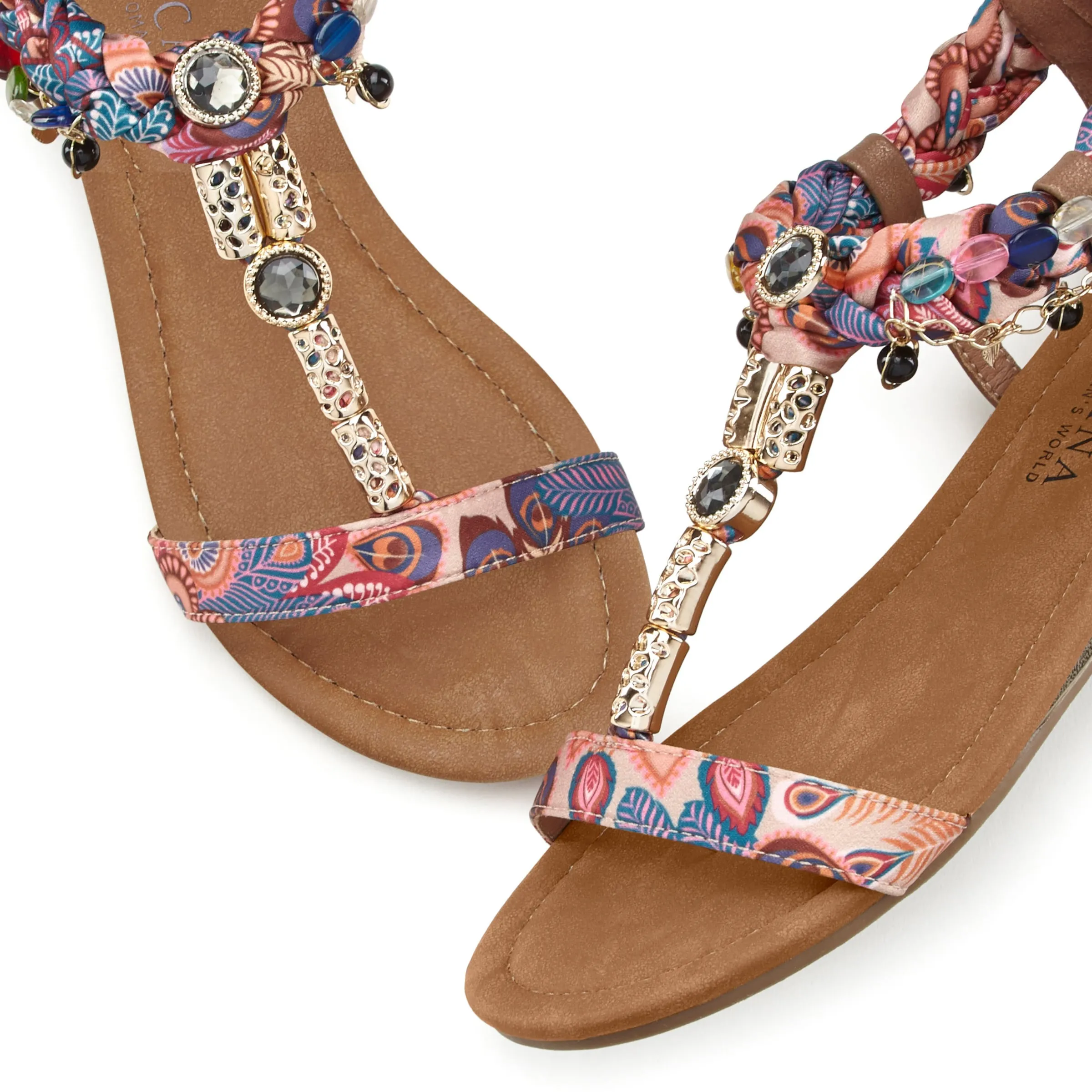 LASCANA Sandale in rosa/camelfarben