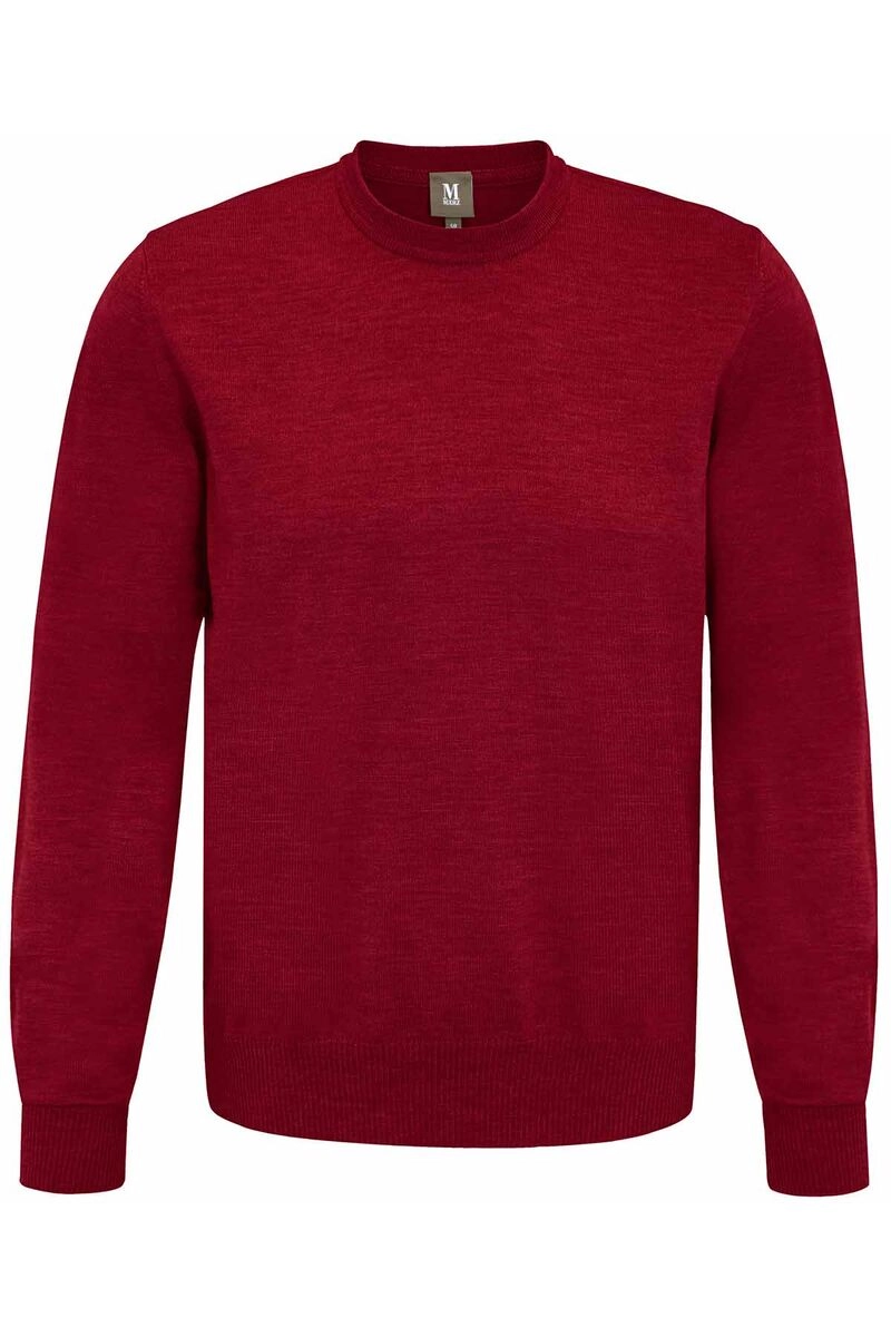 MAERZ Rundhals Pullover bordeaux extra feine Merinowolle