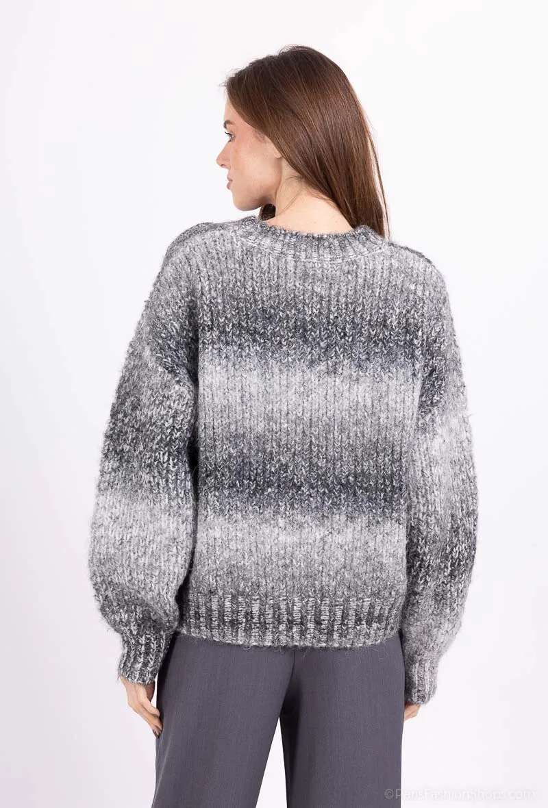 Mehrfarbiger kurzer Pullover