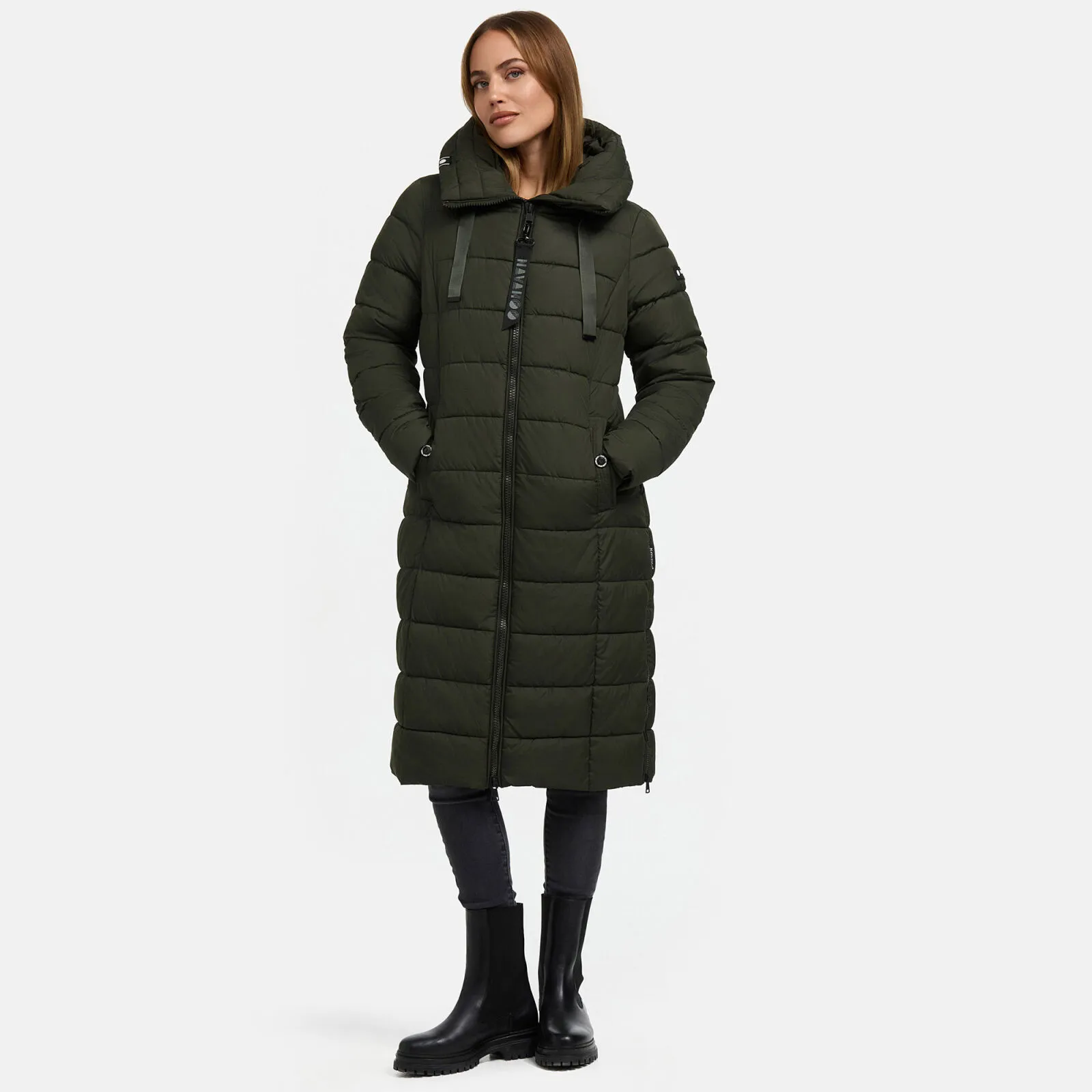 Navahoo Mondmaedchen Damen Winter Steppjacke N036 Olive Größe S - Gr. 36