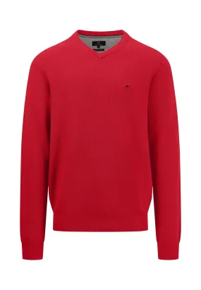 Pullover aus Baumwolle mit V-Ausschnitt