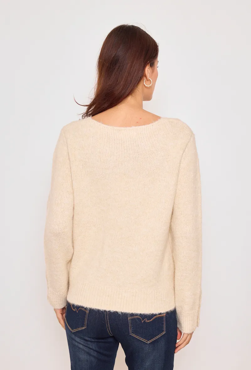 Pullover mit Blumenaufnäher