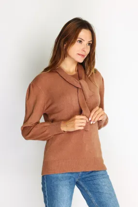 Pullover mit Schleifenkragen