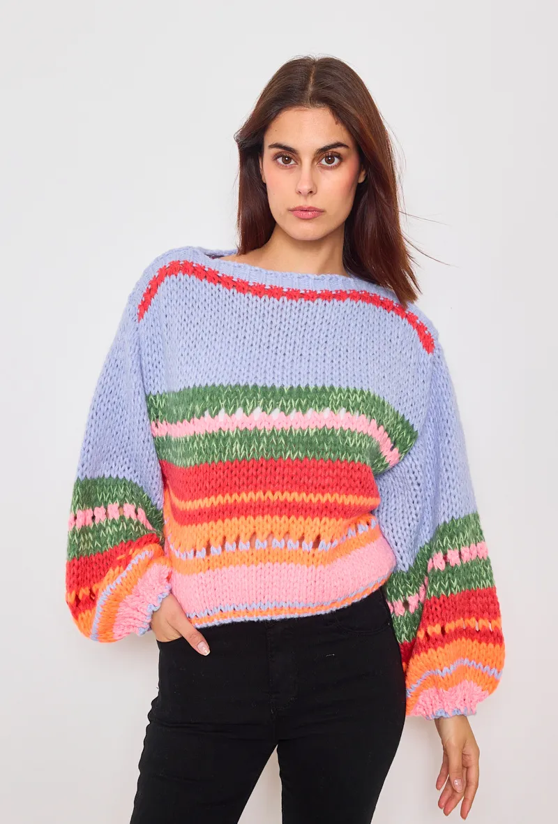 Pullover Strick mehrfarbig