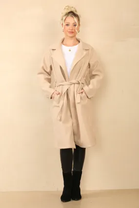 Raffinierte lange Jacke mit Gürtel und entspannter Passform Art.-Nr. SKV3503