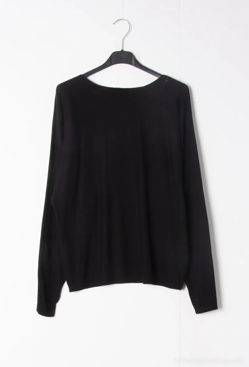 Schlichter Pullover mit Fledermausärmeln