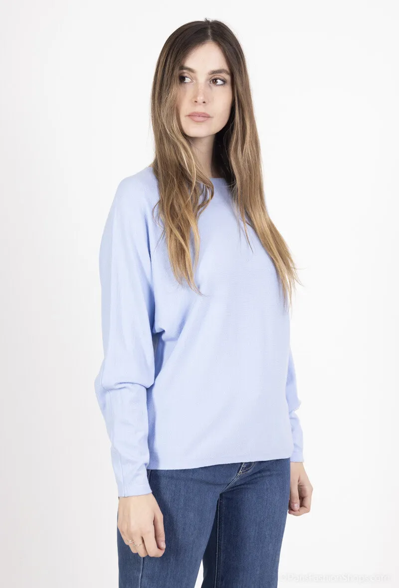 Schlichter Pullover mit Fledermausärmeln
