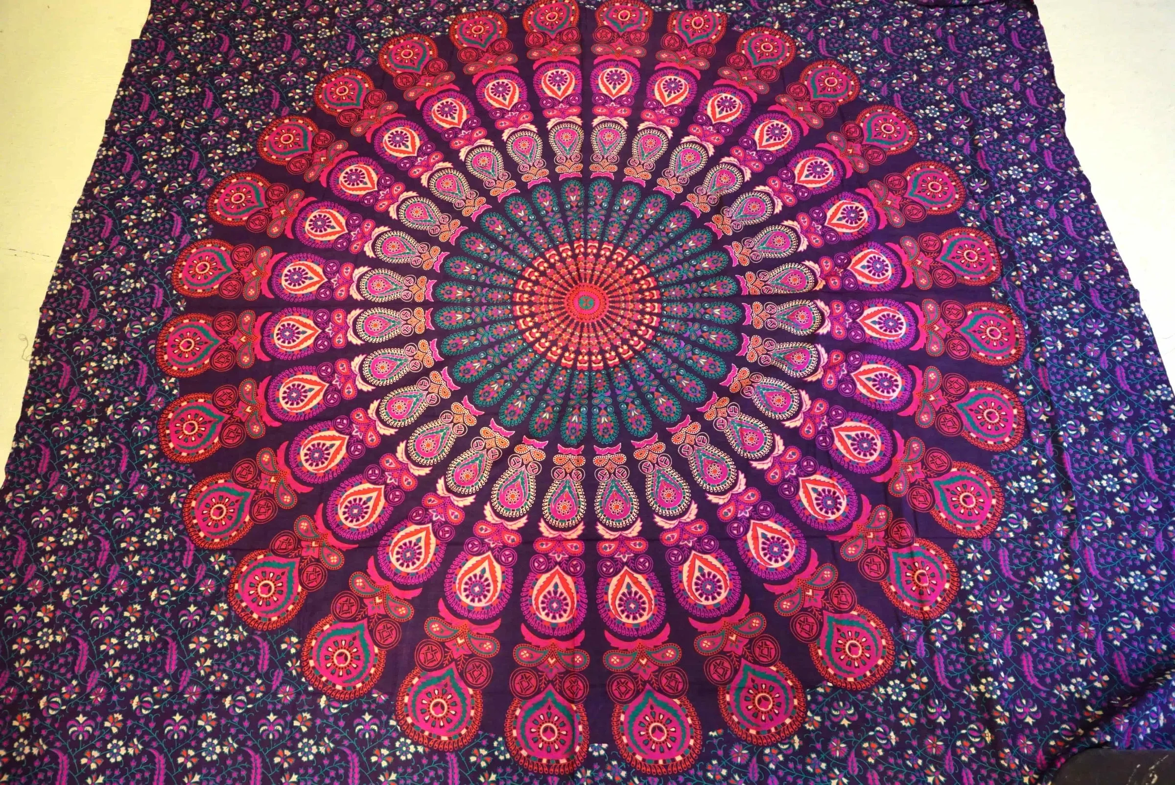 Stoff Laken Bettuch Decke Mandala Hippie Tagesdecke  - Dekor Decke Gro 55