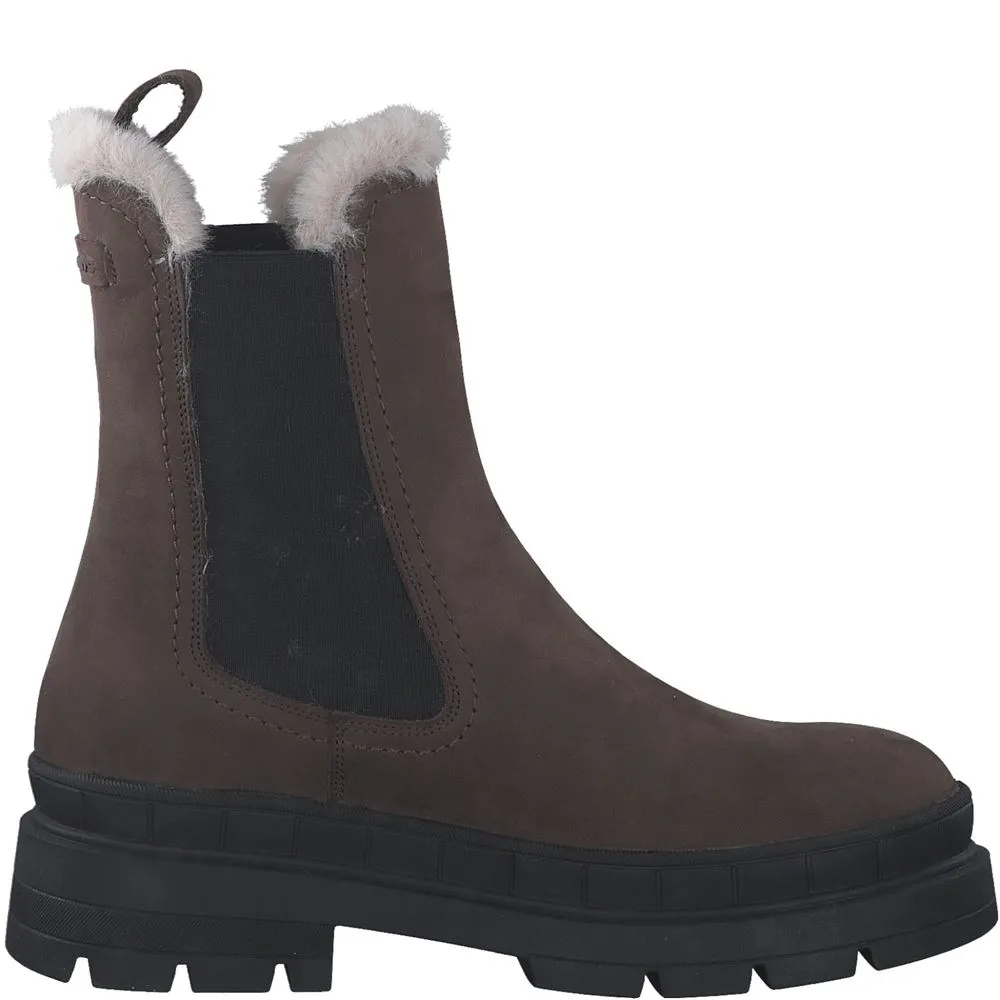 Tamaris Lederstiefelette Warmfutter braun S23 1-26935-41