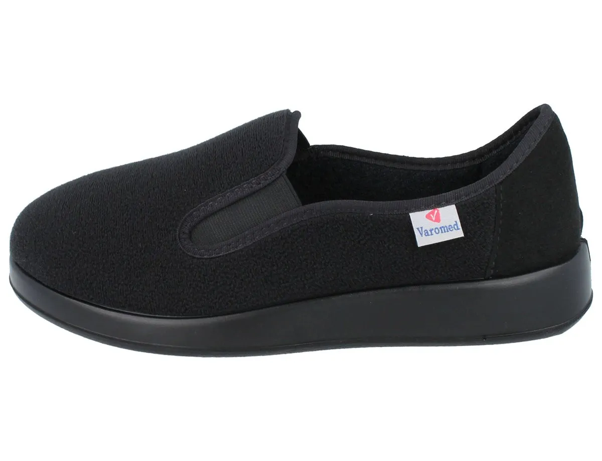 VAROMED Malmedy Damen Herren Therapie Slipper schwarz Klettvelours
