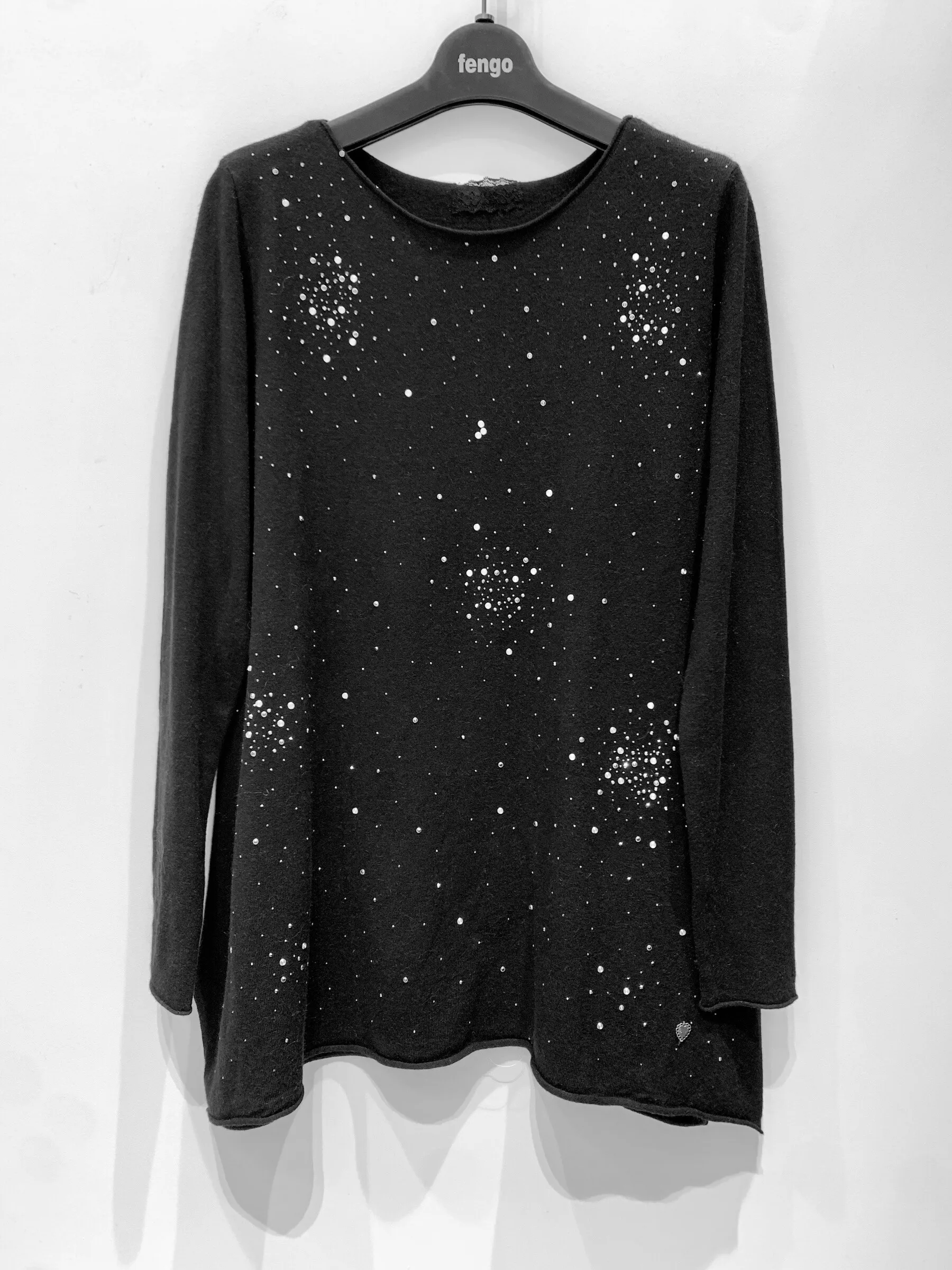 Weiter Pullover mit Glitzer