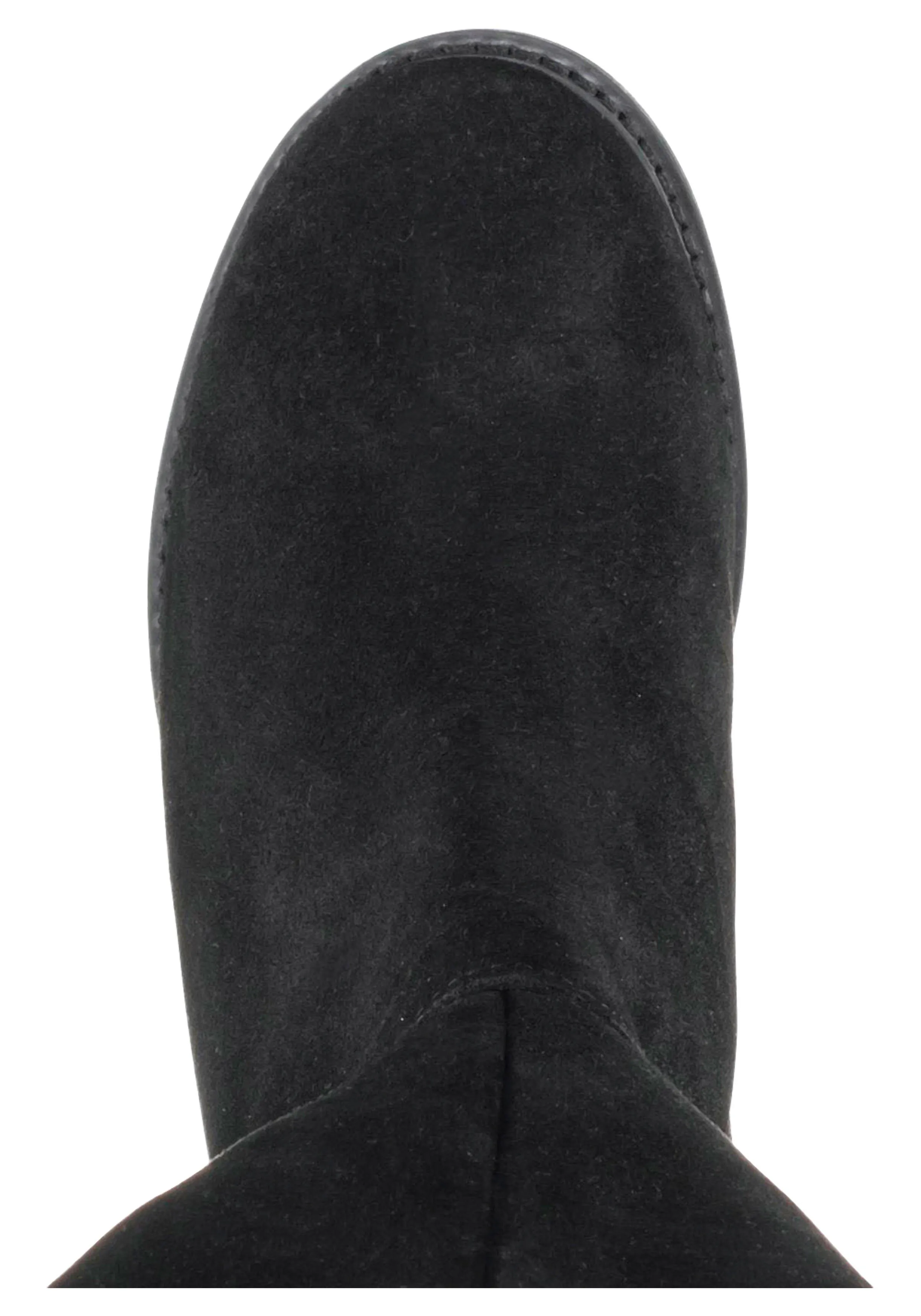 Weitschaftstiefel aus Leder mit Fellimitat